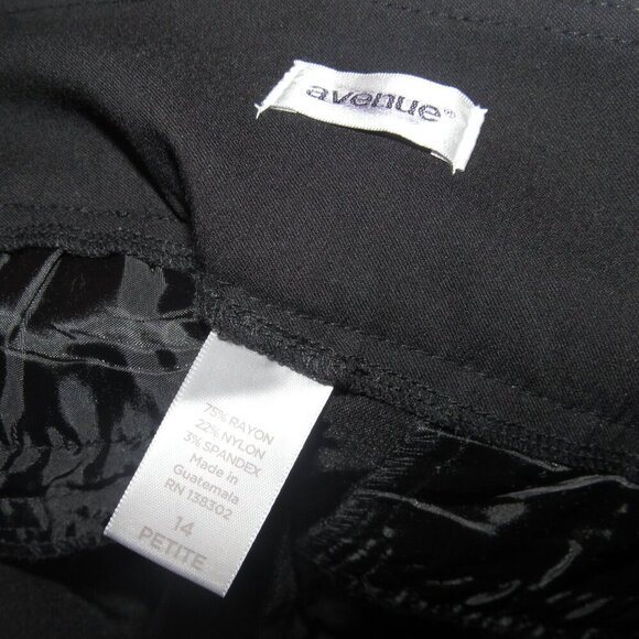 NWT AVENUE Straight Leg Super Stretch Trouser Black Career Pants Size 14 Petite - Picture 5 of 7